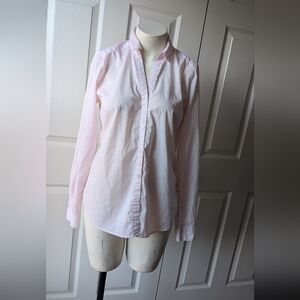 Women's Striped Pink Button Down Dress Shirt